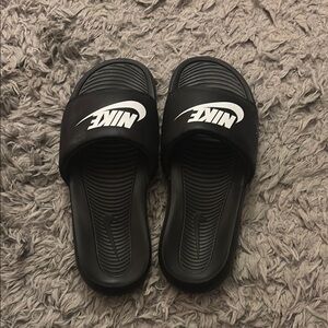 Nike Black and White Slide Sandals